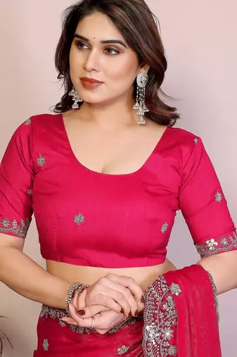 party wear soft chiffon silk saree