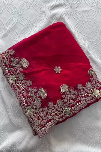party wear soft chiffon silk saree