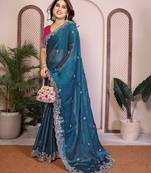  party wear soft chiffon silk saree