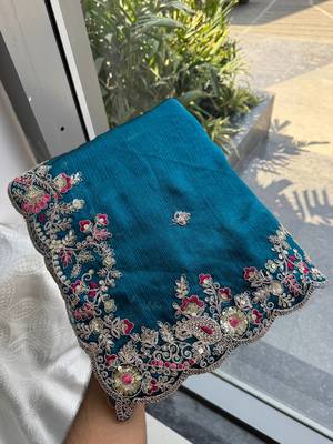 party wear soft chiffon silk saree 4