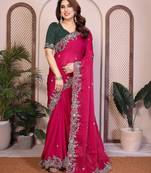  party wear soft chiffon silk saree