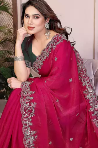 party wear soft chiffon silk saree