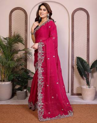 party wear soft chiffon silk saree 3