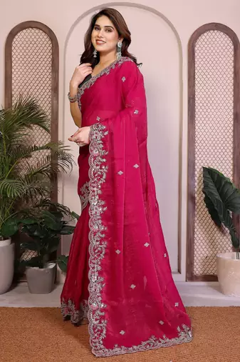 party wear soft chiffon silk saree