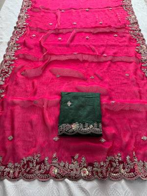 party wear soft chiffon silk saree 4