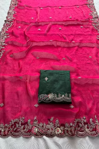 party wear soft chiffon silk saree