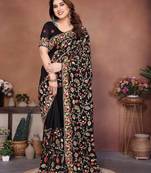  party wear lakhnowi soft silk saree