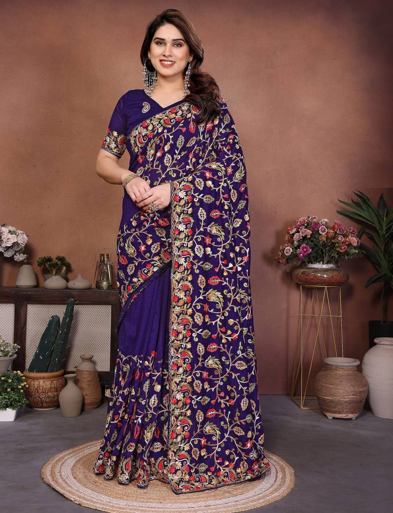 New latest party wear lakhnowi soft  silk saree