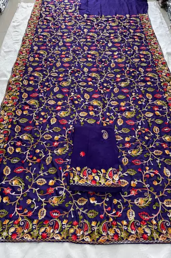 party wear lakhnowi soft silk saree