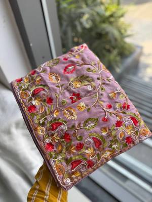 party wear lakhnowi soft silk saree 4
