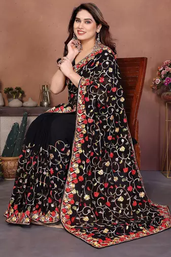 wedding wear georgette saree