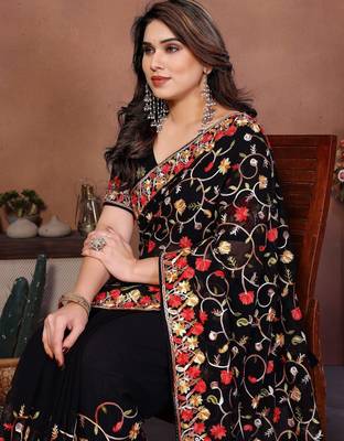 wedding wear georgette saree 3