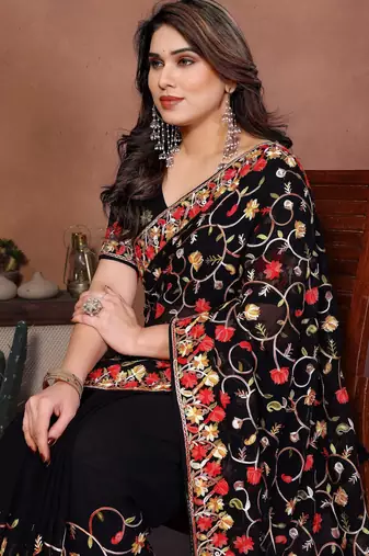 wedding wear georgette saree
