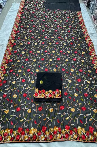 wedding wear georgette saree