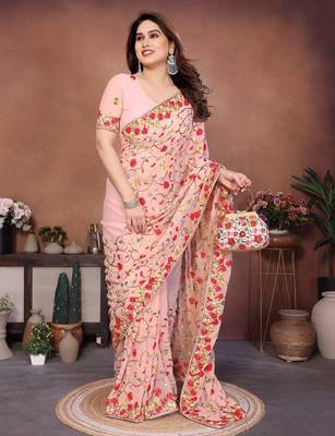 wedding wear georgette saree 3