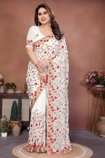  wedding wear georgette saree