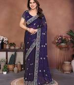  party wear soft chiffon silk saree