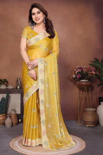  party wear soft chiffon silk saree