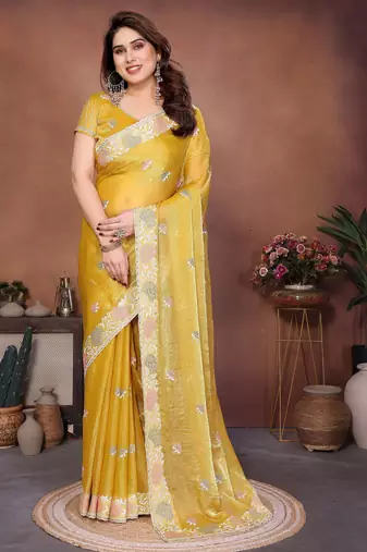  party wear soft chiffon silk saree