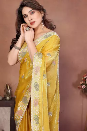 party wear soft chiffon silk saree