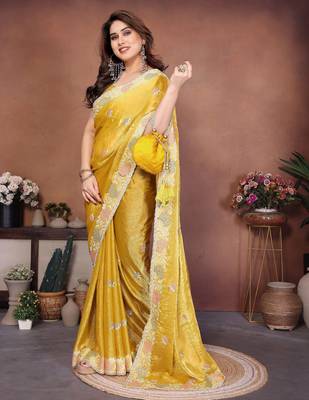 party wear soft chiffon silk saree 3