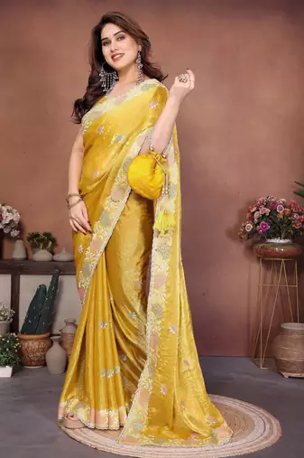party wear soft chiffon silk saree