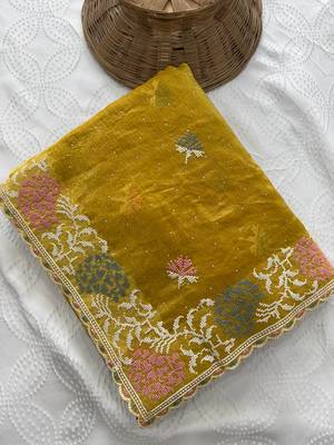party wear soft chiffon silk saree 4