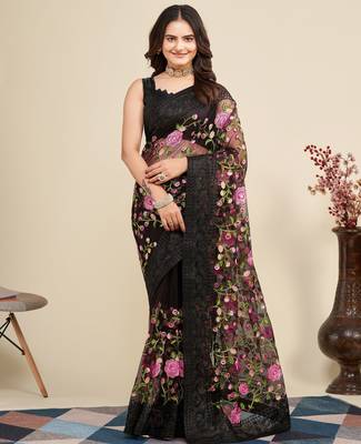 party wear soft net saree 1