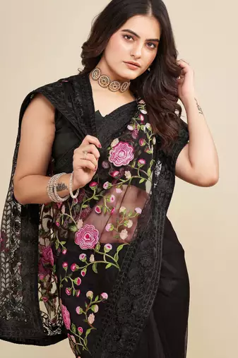 party wear soft net saree