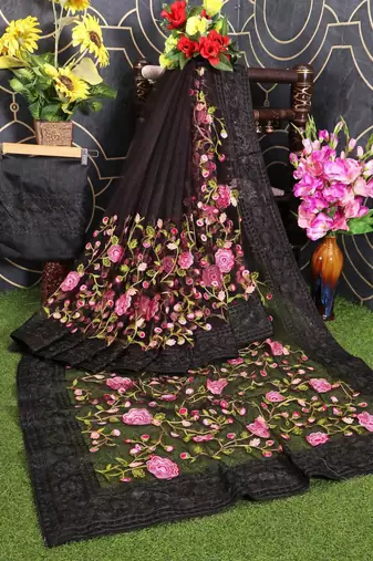 party wear soft net saree