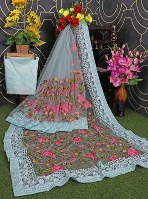 party wear soft net saree 3