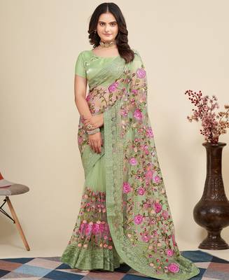 party wear soft net saree 1
