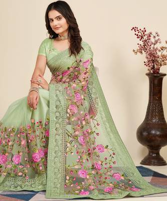 party wear soft net saree 2