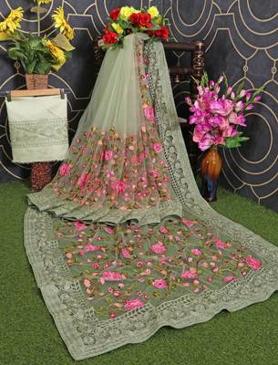 party wear soft net saree 3