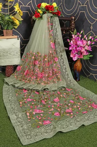 party wear soft net saree