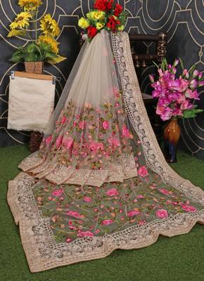 party wear soft net saree 3