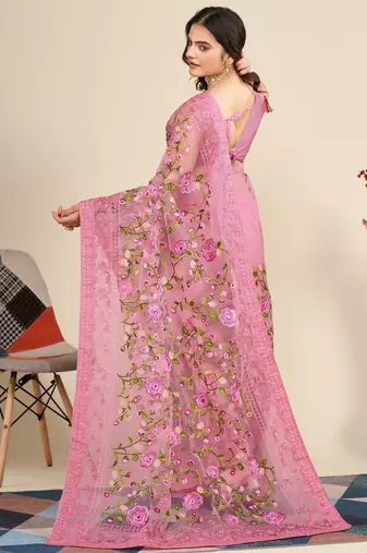 party wear soft net saree