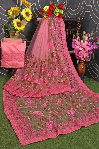 party wear soft net saree