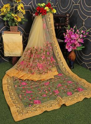 party wear soft net saree 3
