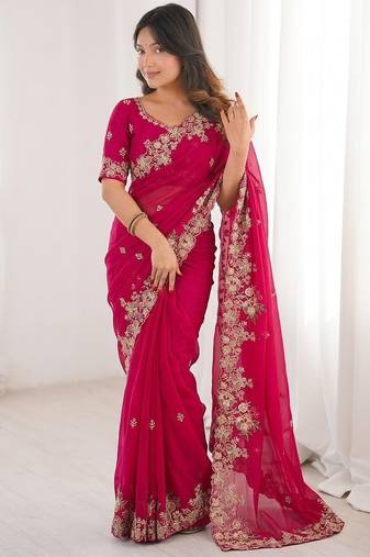  party wear soft chiffon silk saree
