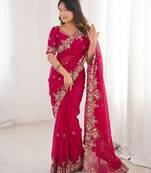 party wear soft chiffon silk saree