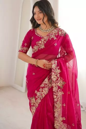 party wear soft chiffon silk saree