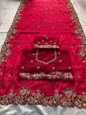 party wear soft chiffon silk saree 4