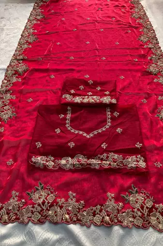 party wear soft chiffon silk saree