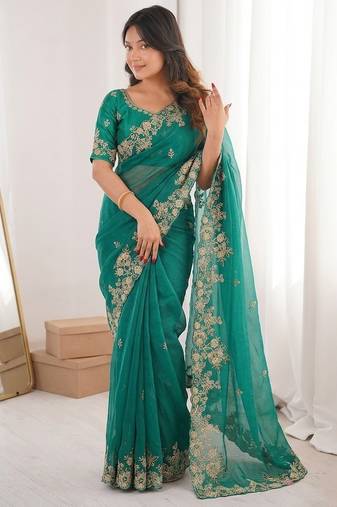  party wear soft chiffon silk saree
