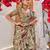 Sage green printed chiffon drape saree set