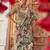Sage green printed chiffon drape saree set