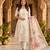 Glass organza embroidered suit set with handwork & muslin banarasi digital dupatta