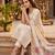 Glass organza embroidered suit set with handwork & muslin banarasi digital dupatta