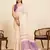 purple linen embroidered saree with blouse